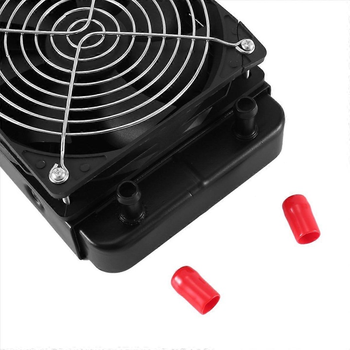 Racitor de apa pentru procesor, radiator cu ventilator, negru, set