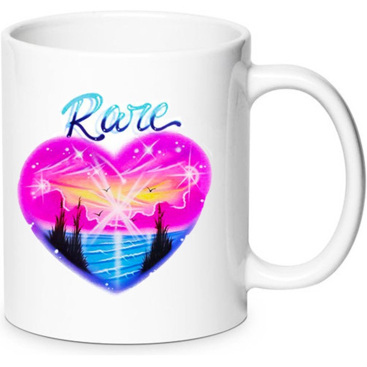 Cana Selena Gomez No7, 330ml, ceramica premium, design alb, lavabila la masina de spalat.