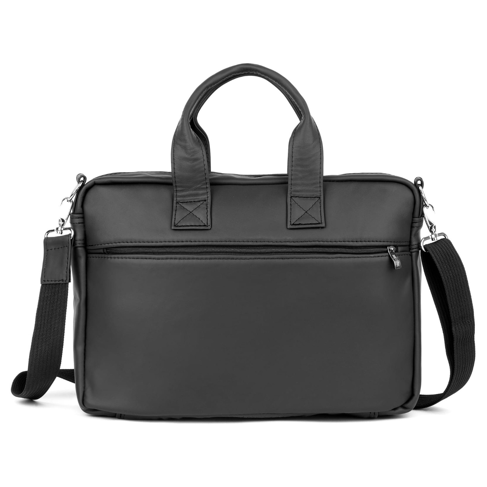 Geanta laptop Kaletnik Rota, piele naturala, compartiment principal cu fermoar, buzunar pentru laptop, neagra, dimensiuni variate
