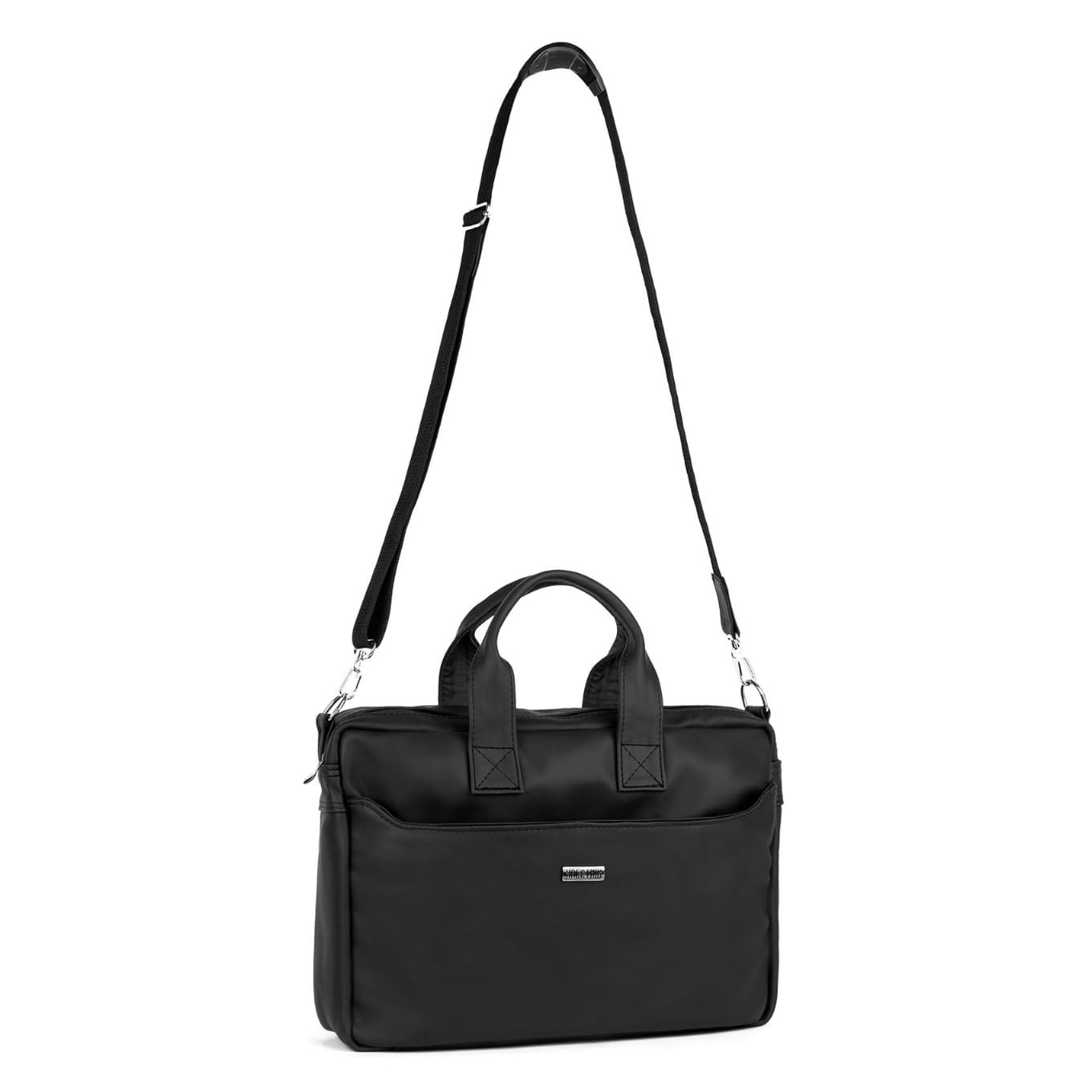 Geanta laptop Kaletnik Rota, piele naturala, compartiment principal cu fermoar, buzunar pentru laptop, neagra, dimensiuni variate