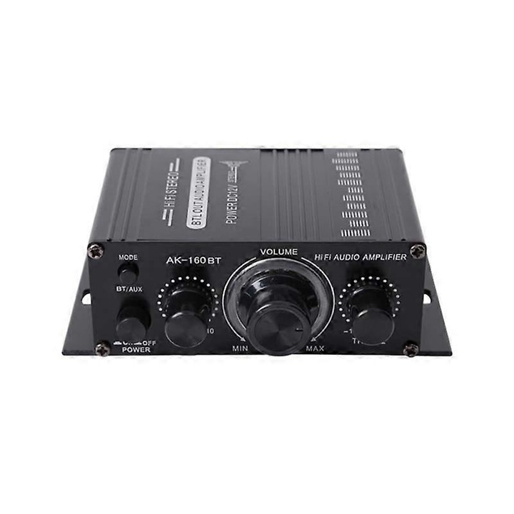 Amplificator audio 160BT, 2 canale, suport USB/SD, culoare neagra
