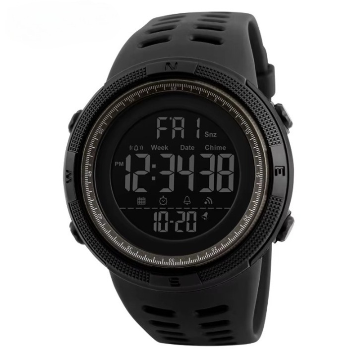 Ceas Sport Barbati SKMEI 1251, Digital, Rezistent la Apa 50M, Cronometru, Alarma, Iluminare LED, Durabil, Usor de Utilizat, Maro