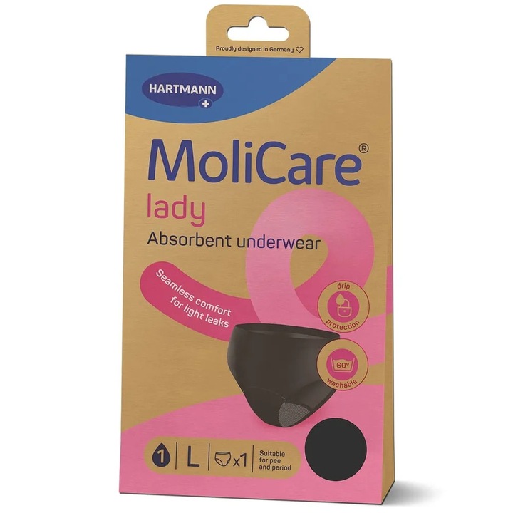 Chiloti absorbanti MoliCare Lady, L, negru