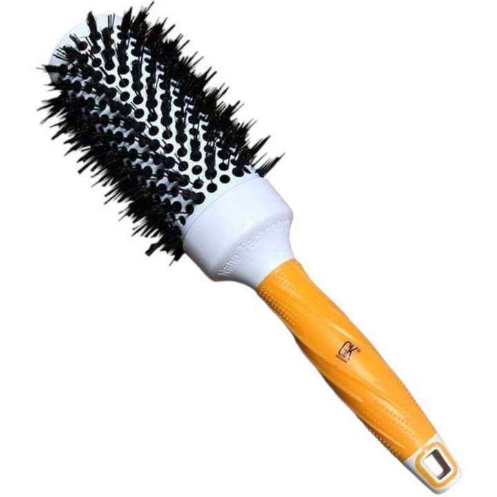 Perie de par Global Keratin, 43mm, galben, set nou