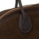 Дамска чанта Vera Pelle, велурена кожа, цвят Choco, основно отделение с цип, каишка за връзване на дръжките