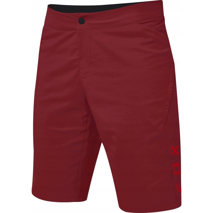 Pantaloni scurti ciclism FOX Ranger, rosu, ripstop, talie ajustabila, cu captuseala detasabila