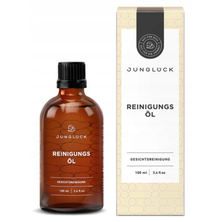 Ulei demachiant Jungluck 100 ml, curatare delicata, pentru toate tipurile de piele, fara parabeni, ambalaj deteriorat
