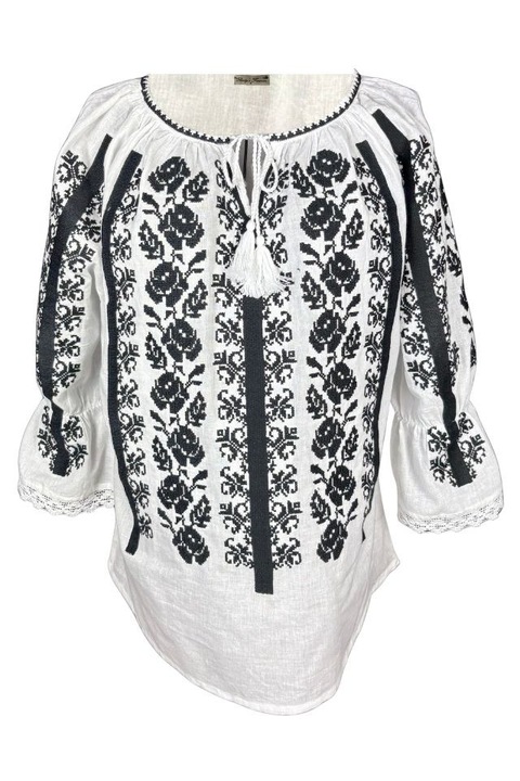 Bluza dama A26 alb/negru, marimea XL