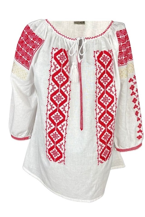 Bluza dama A26 alb/rosu, marimea 3XL