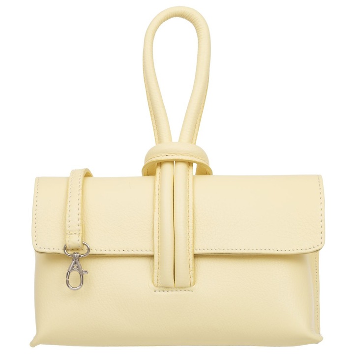 Вечерна чанта от италианска телешка кожа Vera Pelle, с подвижна презрамка