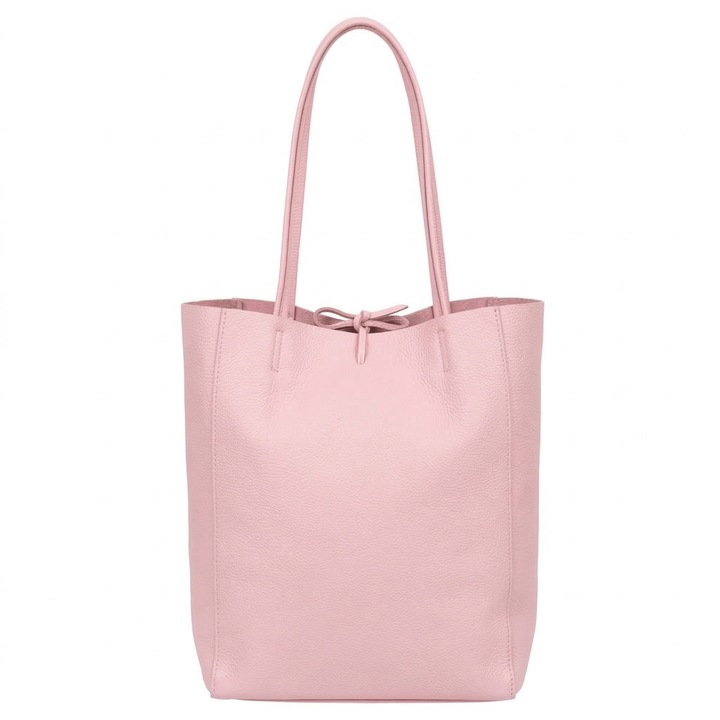 Geanta dama Vera Pelle, piele naturala, impermeabila, incapatoare, roz, dimensiuni A4