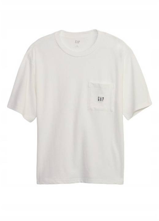 Férfi póló, GAP, kerek nyakú, fekete színű, pamut, S INTL