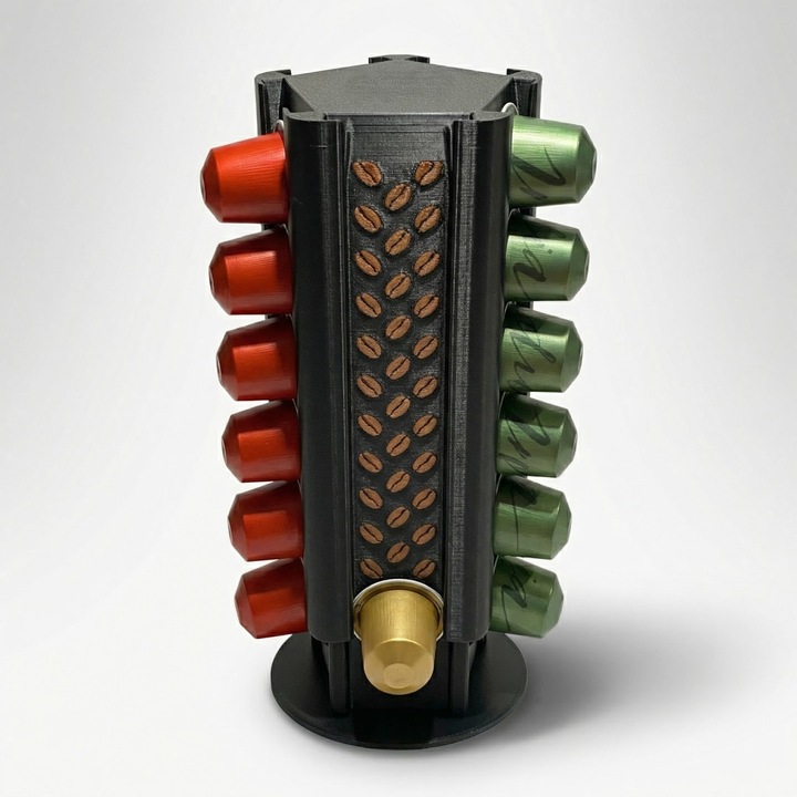 Suport Capsule Cafea Armonie Verticala, Negru, Plastic PLA, 11 cm