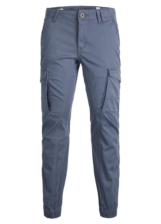 Pantaloni cargo Jack & Jones, albastru, material elastic, talie normala, lungime glezna, 146 CM