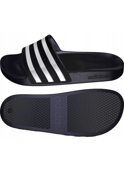 Slapi barbati Adidas ADILETTE AQUA, confortabili, uscare rapida, negru/alb, spuma EVA, 42 EU