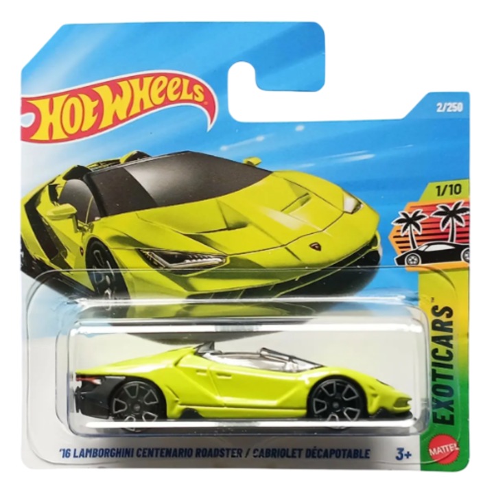 Masinuta Metalica Hot Wheels Lamborghini Centenario Roadster / Cabriolet Decapotable Verde 1:64 2026