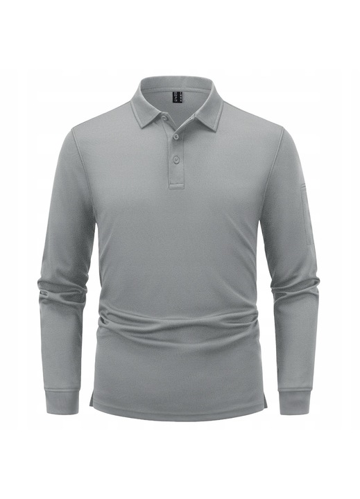 Bluza Polo Barbati, Gri, Maneca Lunga, Tactic, Elegant, XL INTL