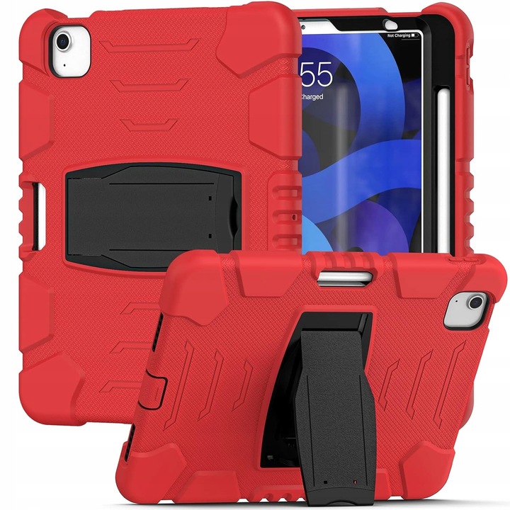 Etui pancerne pentru tableta, rosu, cu suport, 12.9"