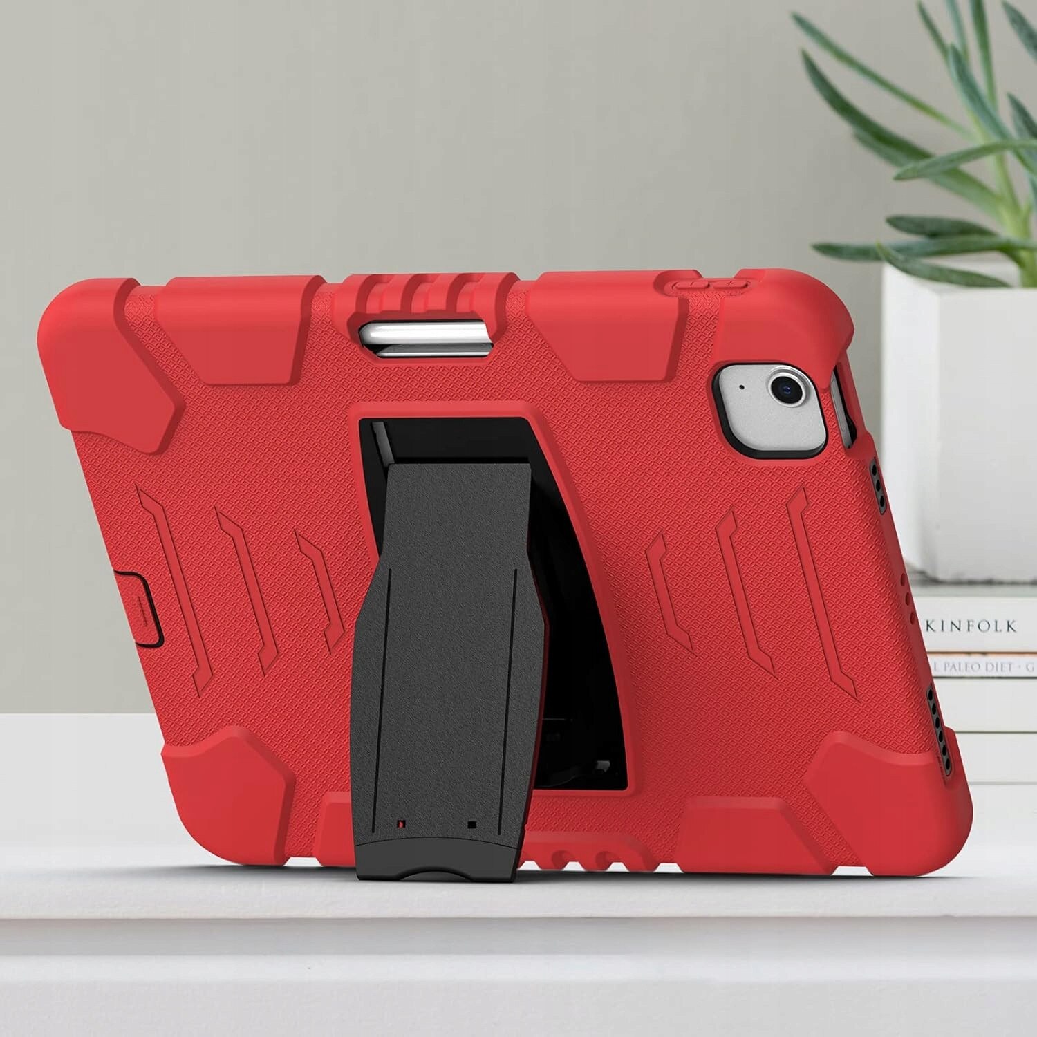 Etui pancerne pentru tableta, rosu, cu suport, 12.9"