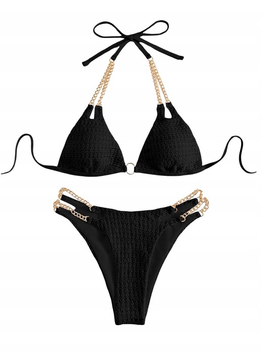 Costum de baie dama, bikini, negru, doua piese