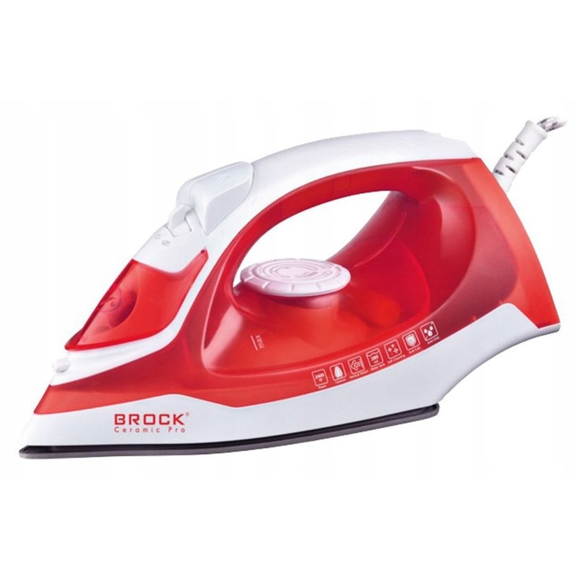 Fier de calcat cu abur Brock BSI2011RD ceramica, 2400W, 280ml, rosu