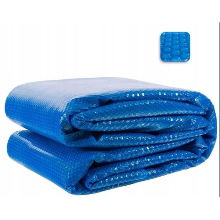 Соларно покривало за подгряване на вода за басейн, 220 микрона, синьо, 282x196 см, комплект