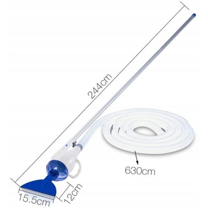 Aspirator pentru curatarea fundului piscinei Bestway, 6m furtun, 1,9m tija, sac filtrant inclus