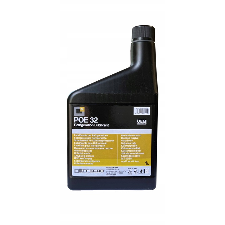 Ulei POE 68, Errecom, 1 litru, compatibilitate ridicata, stabilitate termica, pentru sisteme de climatizare