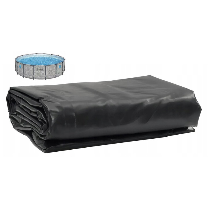 Bestway Steel Pro MAX medencevédő takaró 488 cm, strapabíró anyag, hőszigetelés, szürke szín