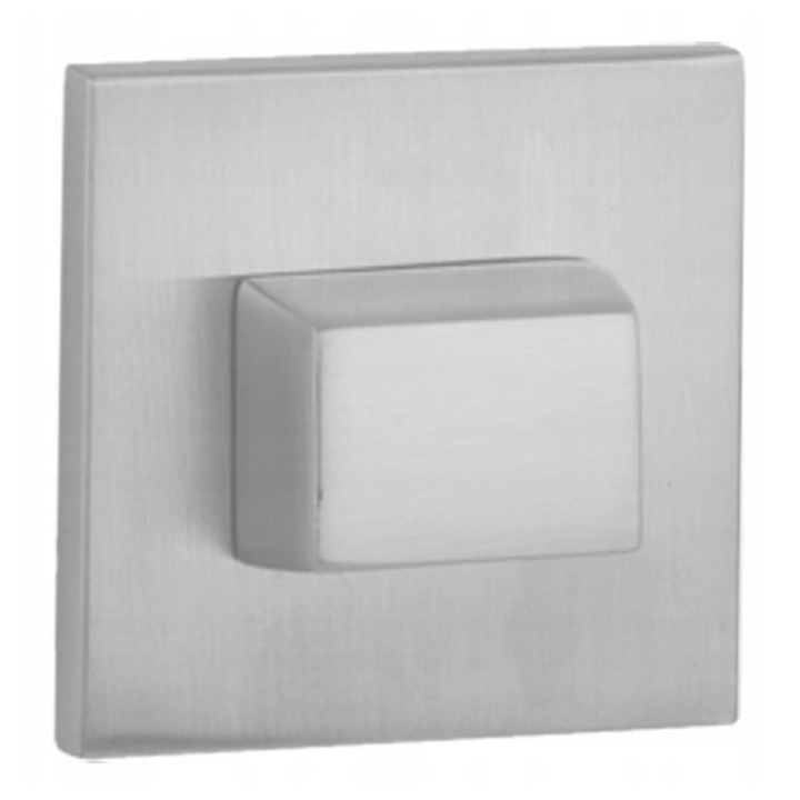 Rozeta VDS R67F, 6mm, crom periat, cu blocare WC, 51x51mm, pentru usi interioare