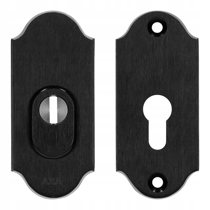 Rozeta antiefractie AXA Verona Flex, 127x52x12mm, neagra, set montaj inclus