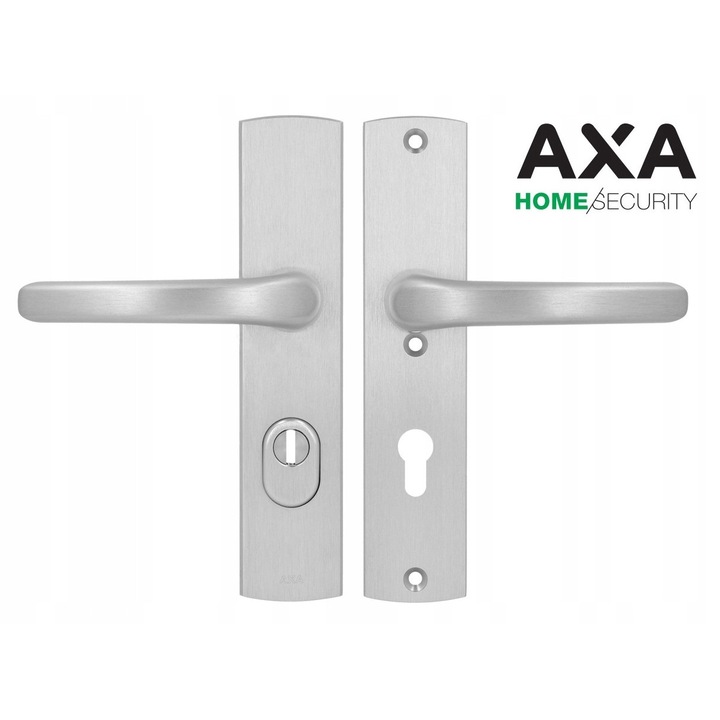 AXA Jupiter ajtókilincs, betörésgátló, alumínium, 242x52mm, eloxált titán felület, komplett szett