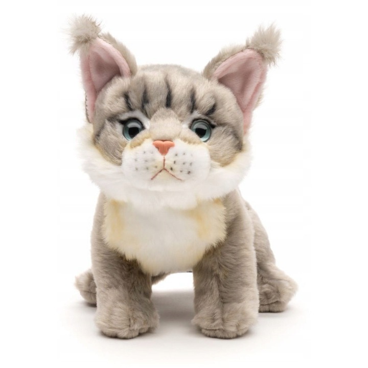 Jucarie de plus Uni-Toys Pisica Maine Coon Gri 18cm