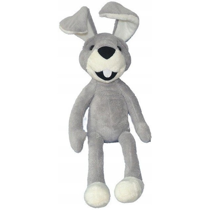 Jucarie de plus Gonzo, iepuras gri, 45cm, dimensiuni 32x25cm