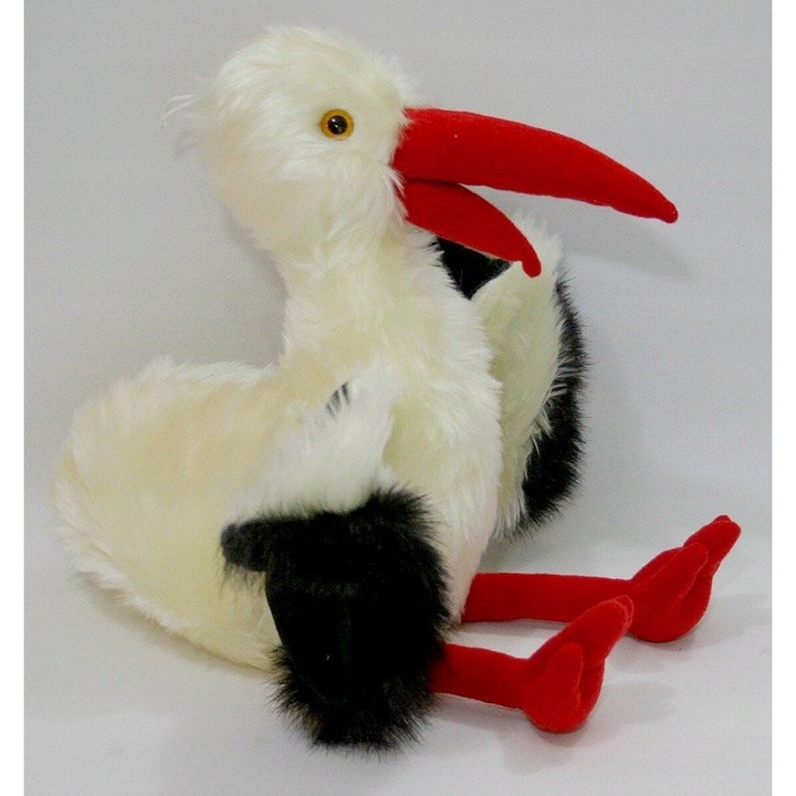 Jucarie de plus Gonzo, Bocian Polonez, 40cm, alb, set
