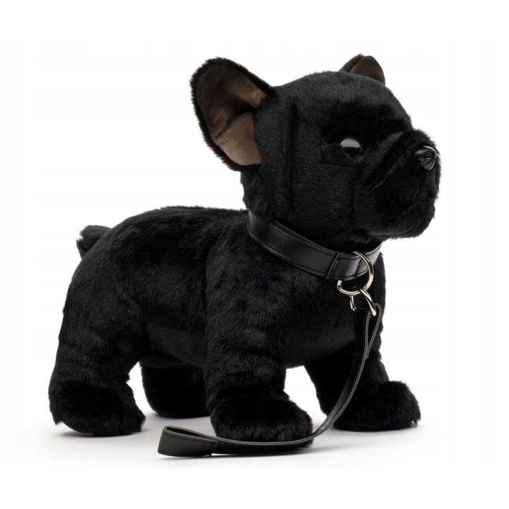 Jucarie de plus, Uni-Toys, catel bulldog francez, realist, 26cm, negru