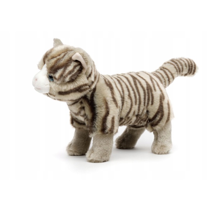 Jucarie de plus, Uni-Toys, catel gri, 24x12x27cm, ecologic