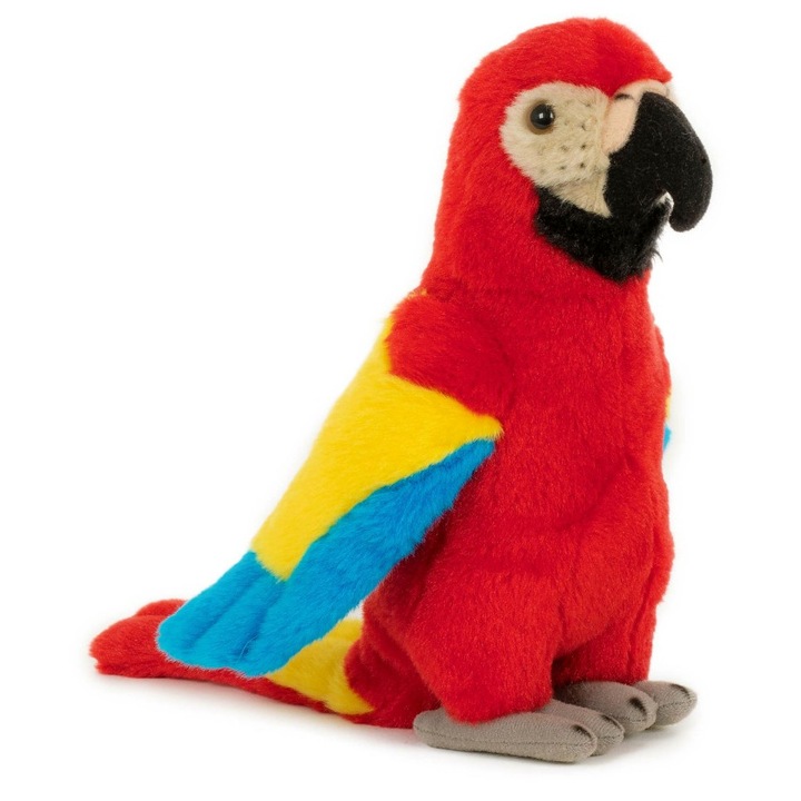 Jucarie de plus Papagal Ara Rosu, 20cm