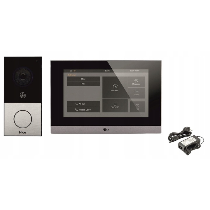 Комплект видеодомофон Nice MyBell 2-Wire, 7" тъчскрийн, бял, 146x70x23мм