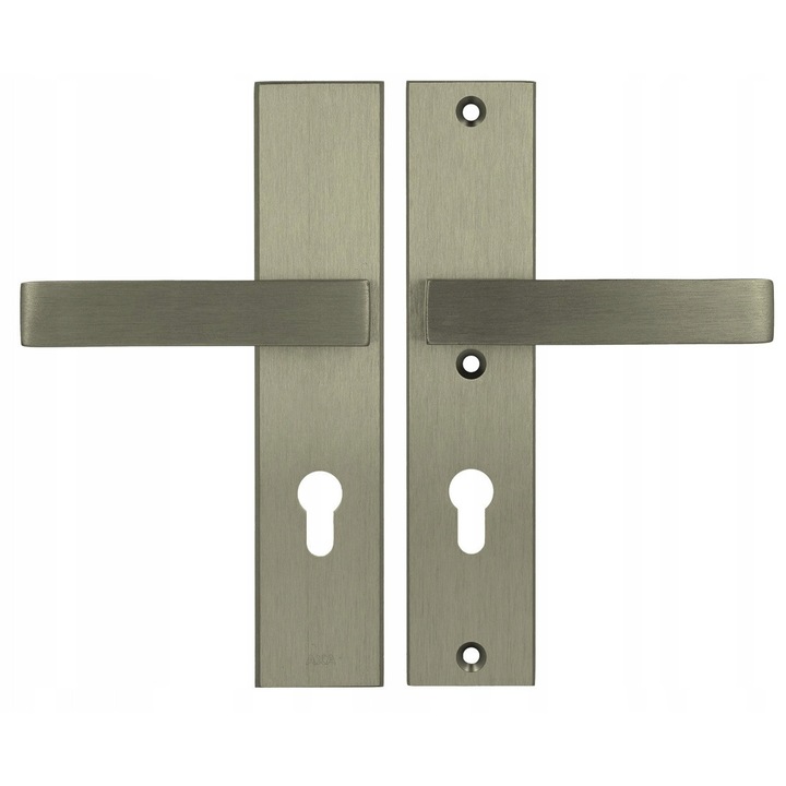 Manere usa set AXA Royal 92mm, titan, slefuit, pentru usi exterioare
