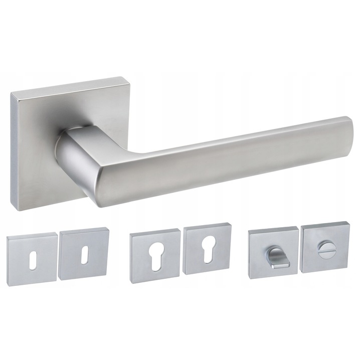 Maner usa Gamet UNICO, crom satinat, set cu rozete, 135x52x10mm