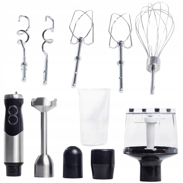 Ръчен пасатор 1500W 6в1 с титаниеви остриета, ергономичен