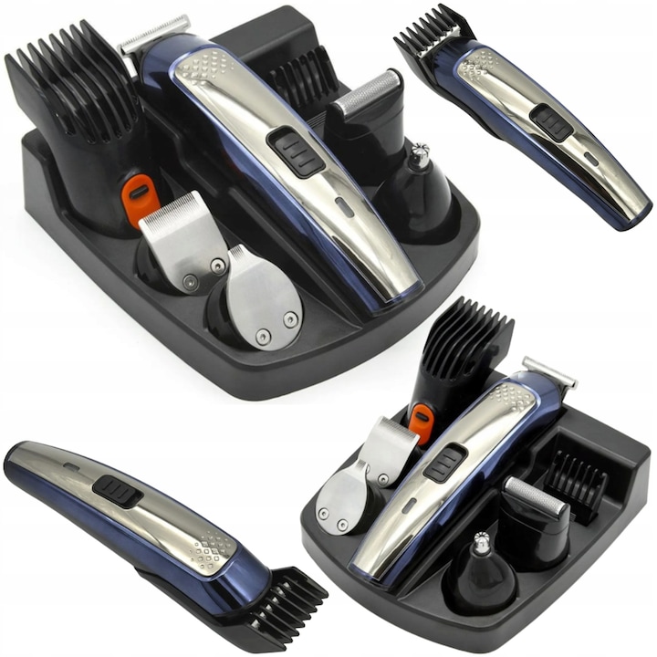 Maszynka de tuns 6w1, argintie-albastra, 120 min autonomie, waterproof