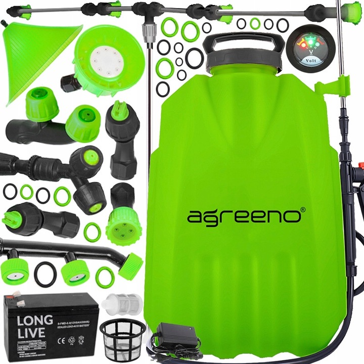 Opryskiwacz electric 12L AG353, pompa puternica, lanci metalice, alb, set accesorii