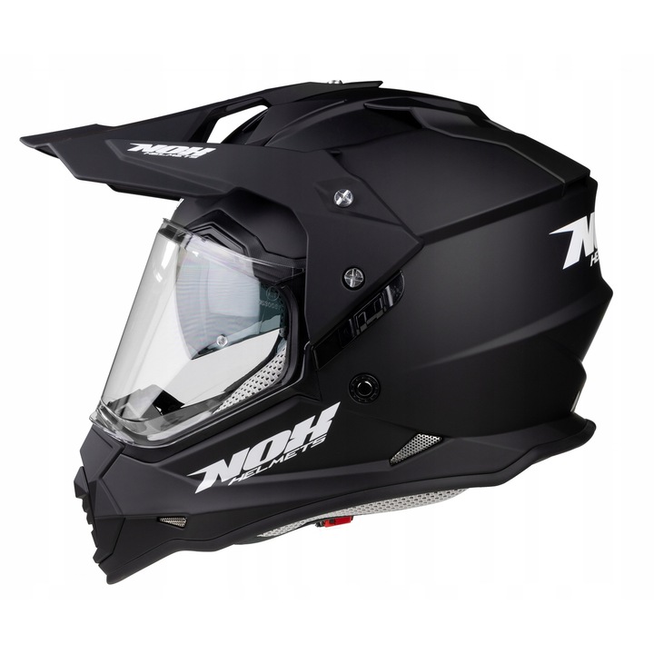 Kask Enduro Cross NOX N312, poliuretan, negru mat, 61-62 cm, set cu pinlock si accesorii