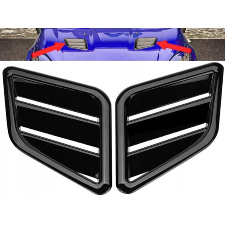 Grile aer masca Ertons pentru Renault Clio Megane Laguna, negru lucios, set