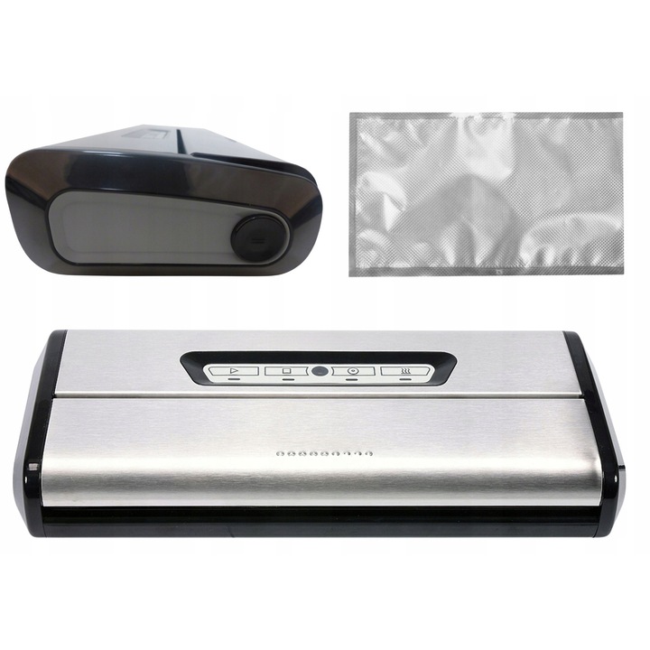 Aparat de vidat 175 W, 28 cm, 2 listwe de zgrzew, argintiu/gri, set complet