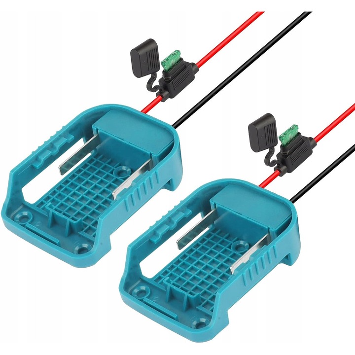 2 db adapterkészlet biztosítékkal akkumulátorokhoz RoHS 18V, 16 AWG, ABS