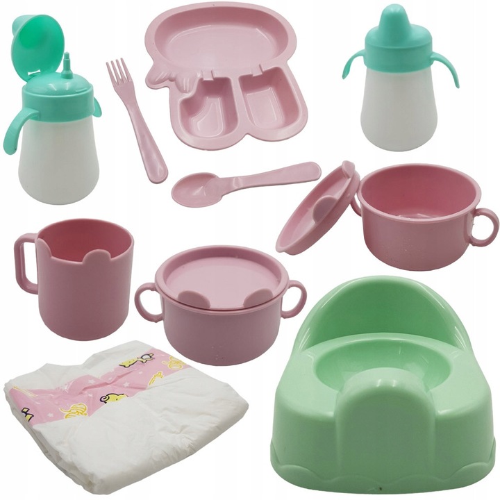 Lala interactiva cu functii de vorbire si plans, set cu saltea si carucior, 33cm, multicolor