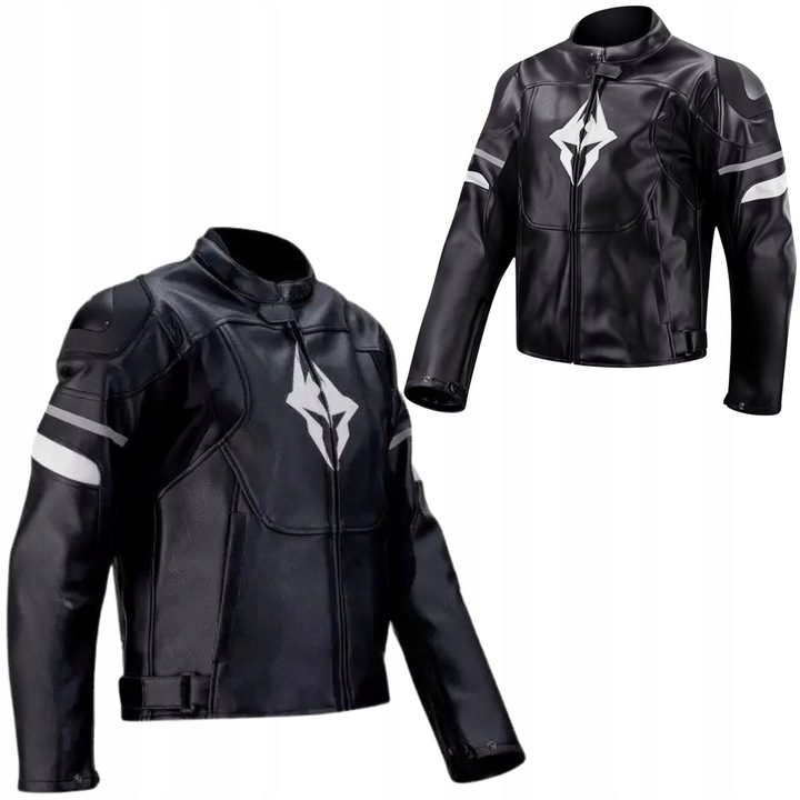 Jacheta moto din piele, neagra, marimea M, cu protectii CE, captuseala detasabila, pentru toate anotimpurile